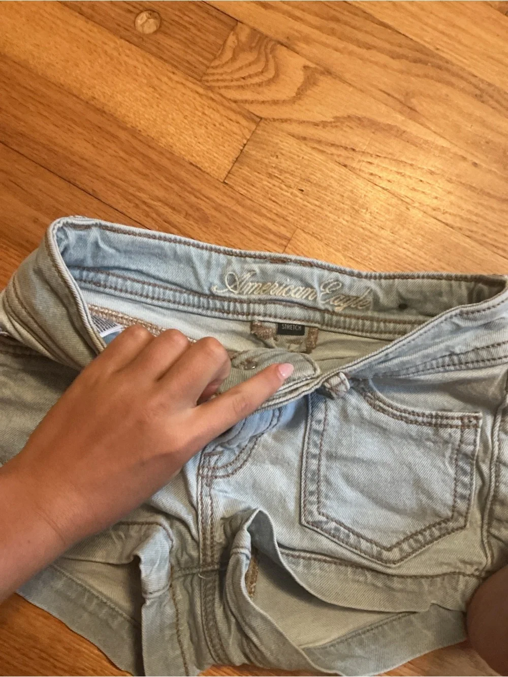 American Eagle Outfitters Light Denim Kids Shorts with Flap Pocket